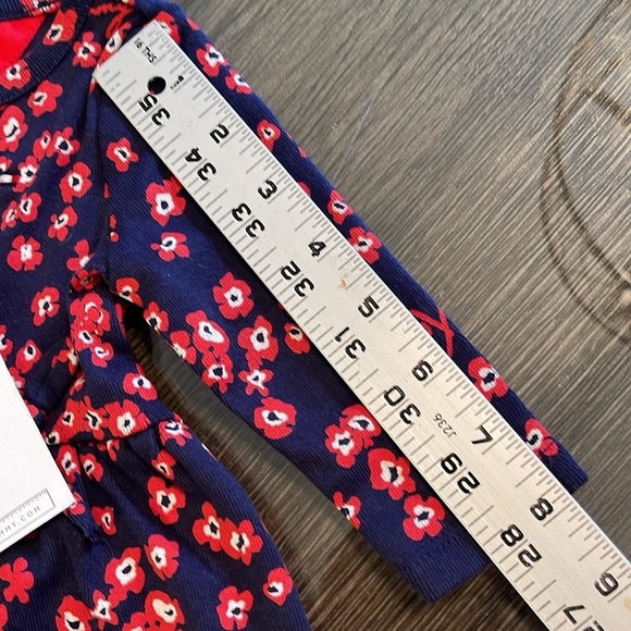 Tommy Hilfiger 3-6 mos Infant - Baby Dress Navy Blue Red Flowers New with Tags - Picture 12 of 15